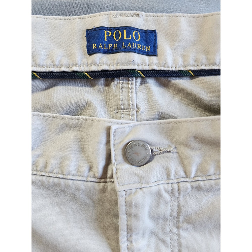 Polo Ralph Lauren Mens 48x30 Khaki Tan Straight Leg Stretch Cotton Pants Chinos - Picture 3 of 11
